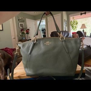 Coach Prairie Satchel - Olive Green pebbled leather w/ gold hardware